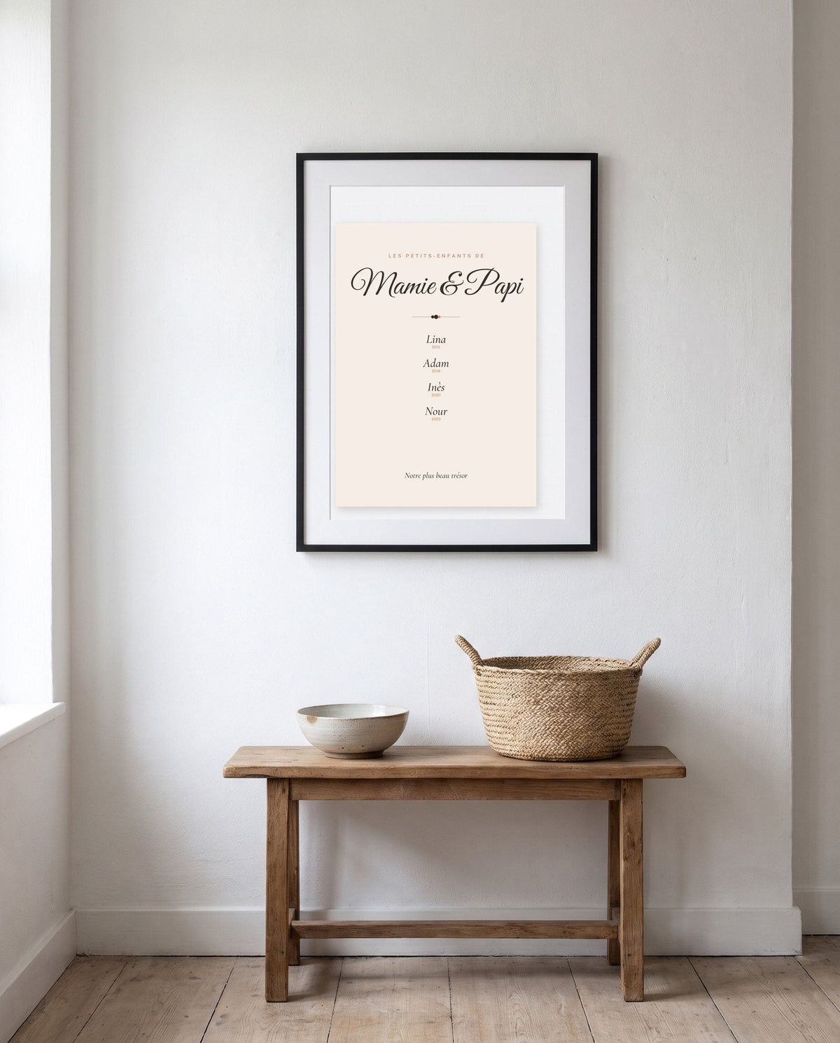 Affiches personnalisées Mamie et Papi encadrées, cadeau pour les grands-parents