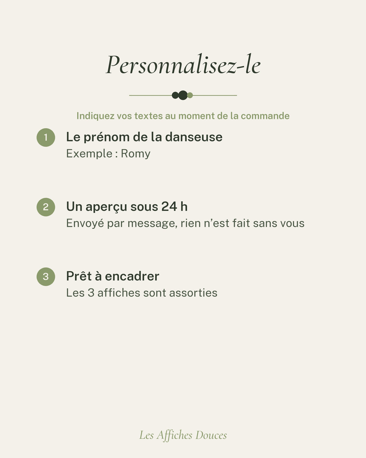 Ce que vous personnalisez : le prénom de la danseuse