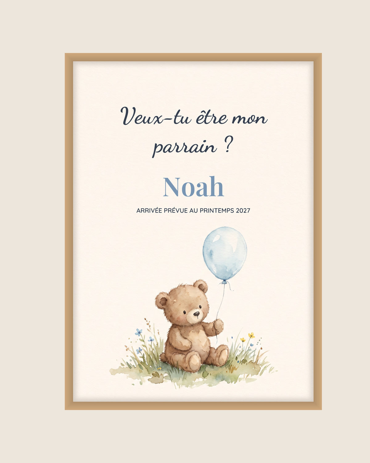 Affiche demande parrain : Veux-tu être mon parrain ? : l’affiche seule, exemple de personnalisation
