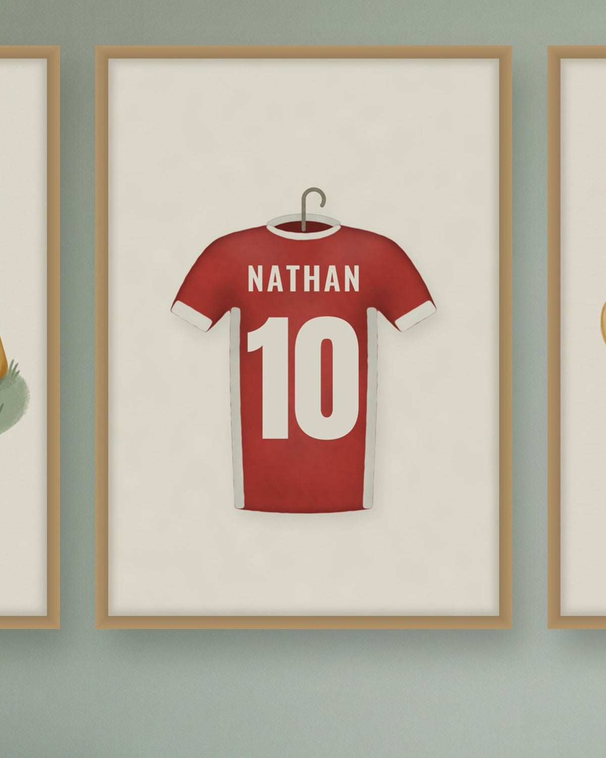 Affiche foot personnalisée maillot prénom et numéro : le maillot avec le prénom et le numéro