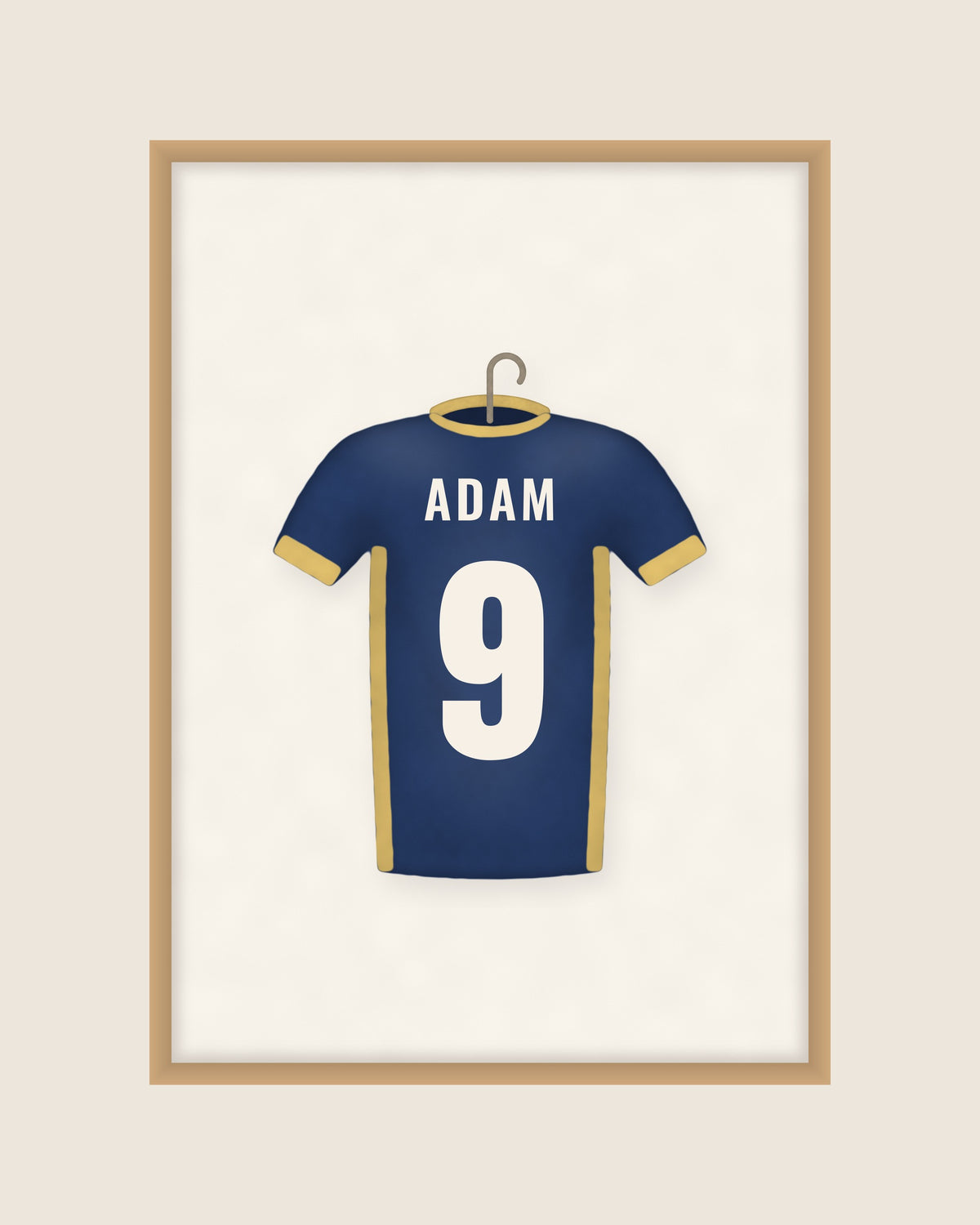 Affiche maillot de foot personnalisée prénom et numéro : l’affiche seule, maillot avec le prénom et le numéro