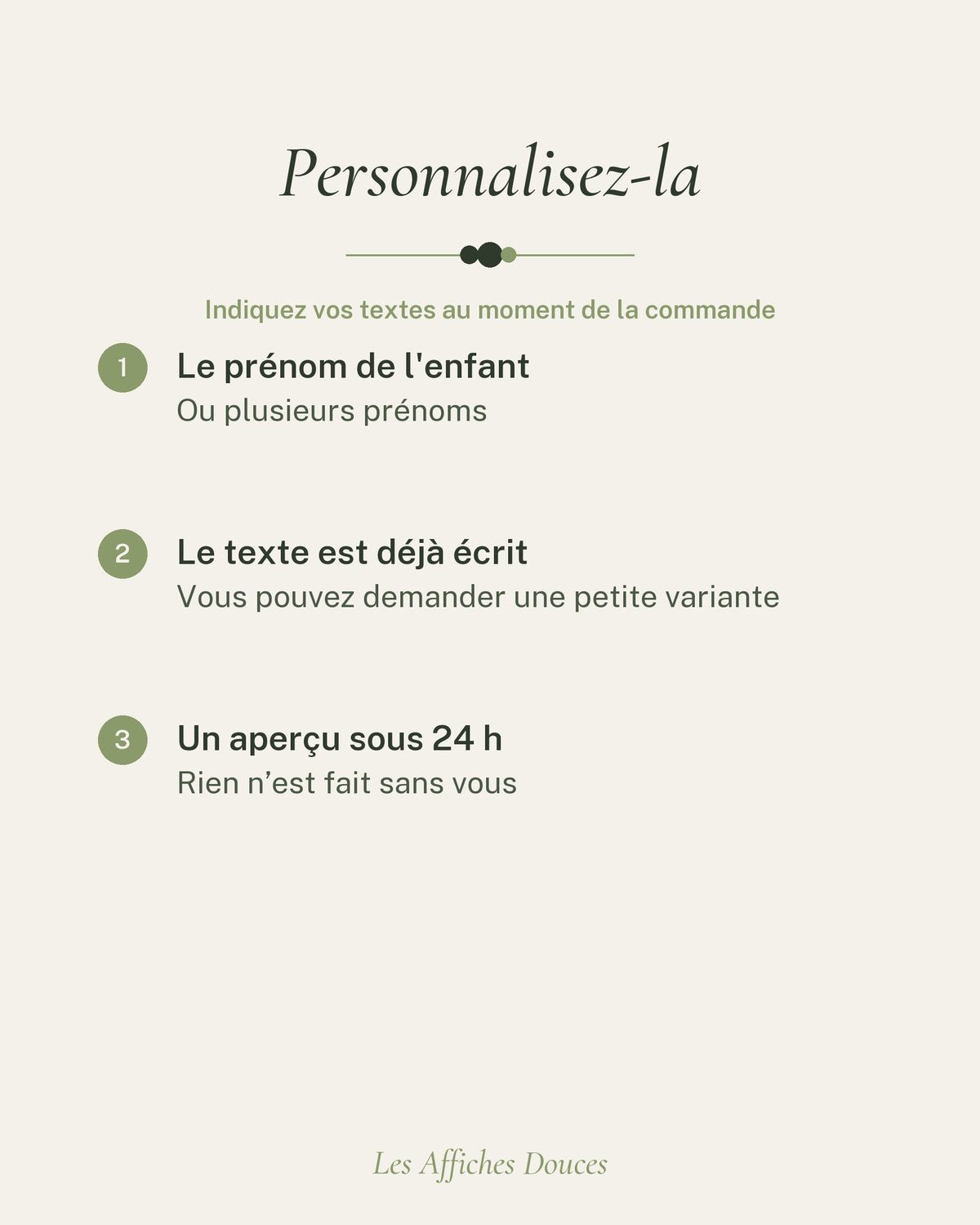 Ce que vous personnalisez sur cette affiche
