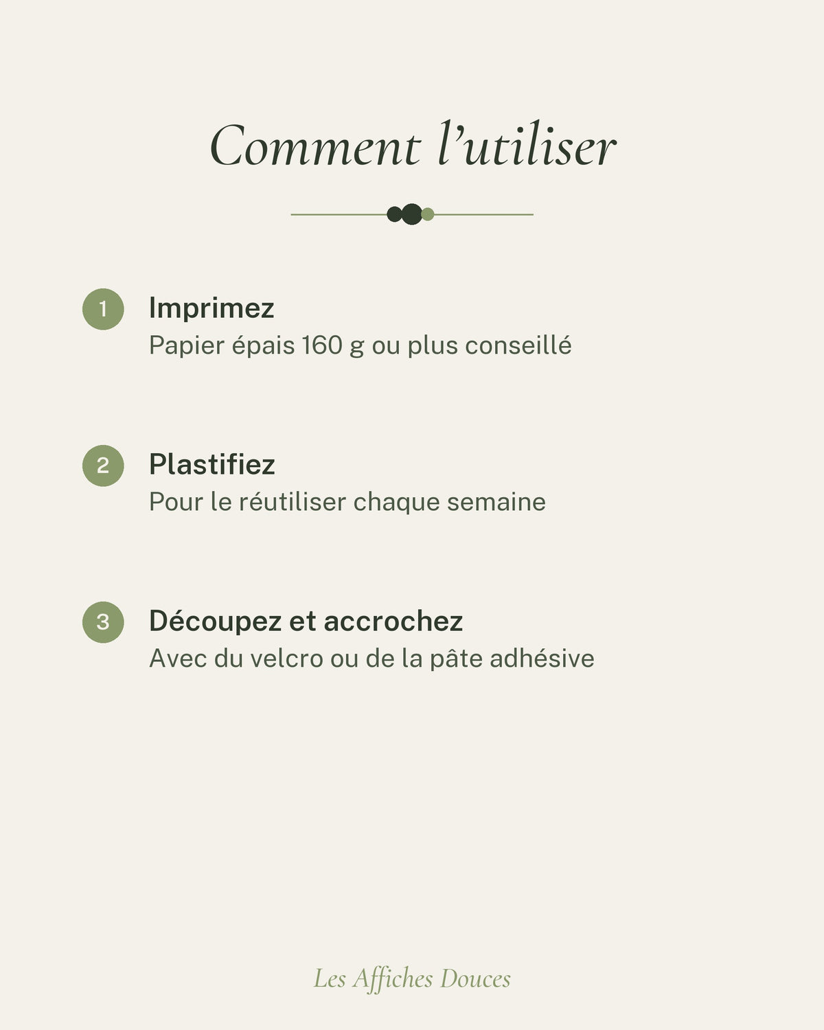 Comment utiliser le tableau de routine : imprimer, plastifier, accrocher